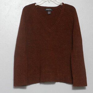 Fifteen twenty v neck oversized brown acrylic soft cozy sweater